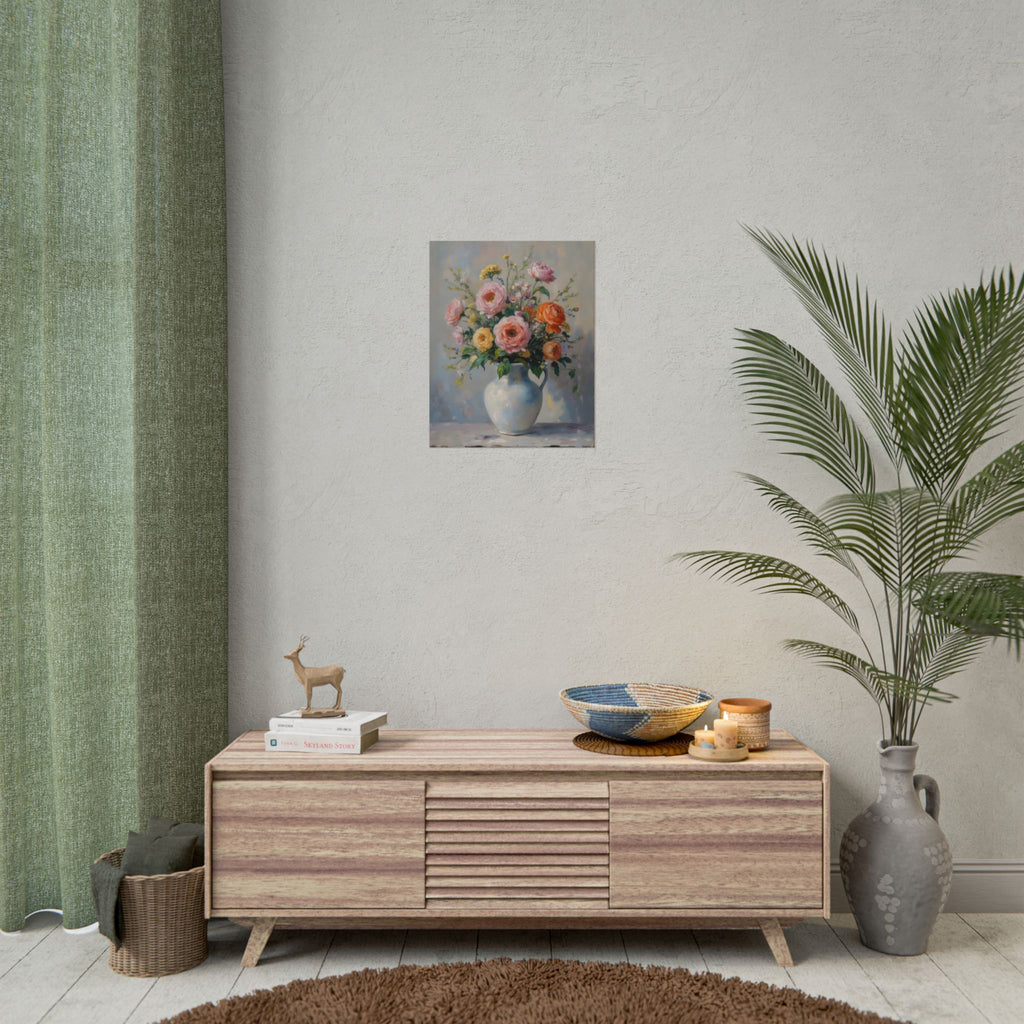 Colourful Roses in Jug Wall Art - Poster