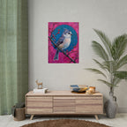 Blue jay on a holly branch Wall Art - Poster