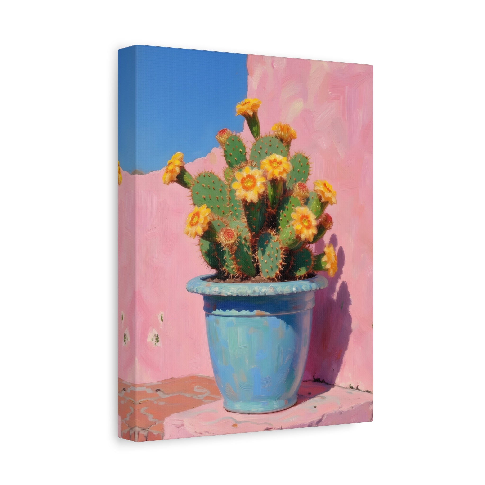 Cactus Pink Wall Art -  Stretched Canvas