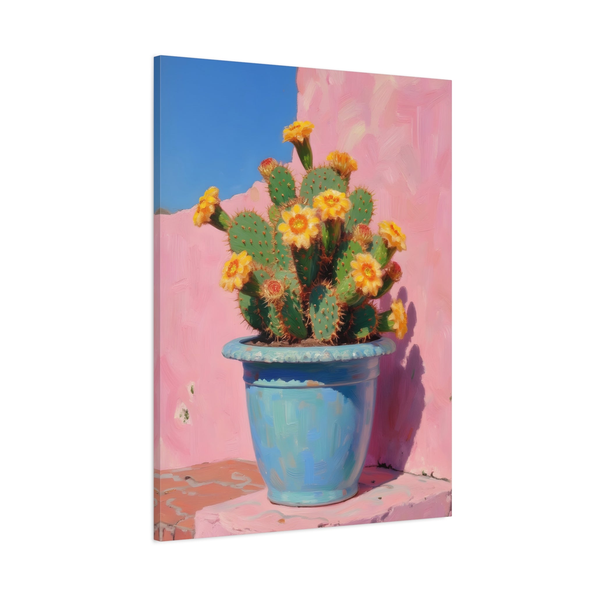 Cactus Pink Wall Art -  Stretched Canvas