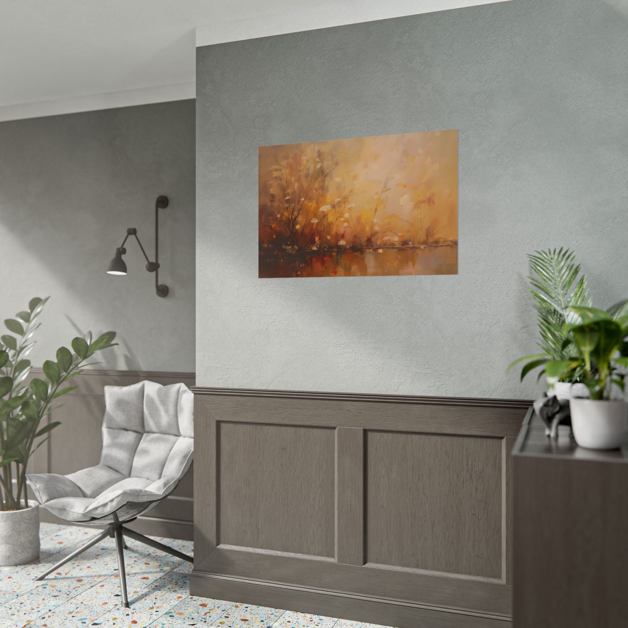 Golden Meadow Abstract Wall Art - Poster