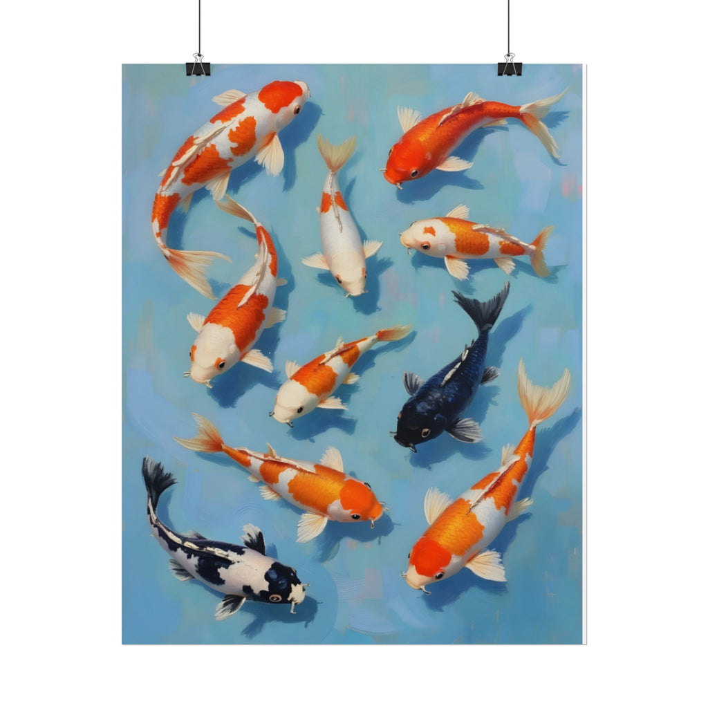 Koi Pond Art Poster - Rolled Decorative Fish Print