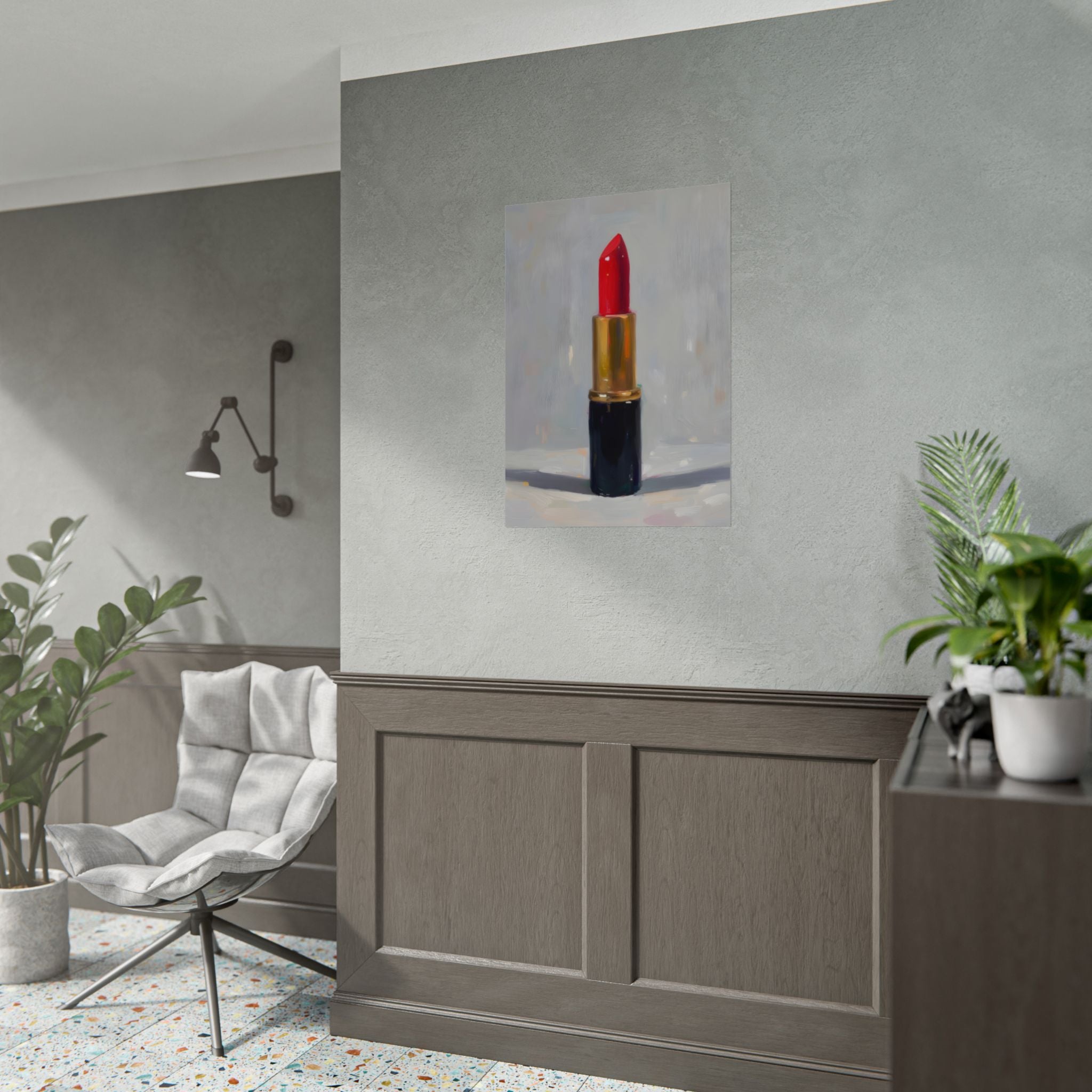 Lipstick Art Poster — Red Lipstick Still Life Rolled Poster