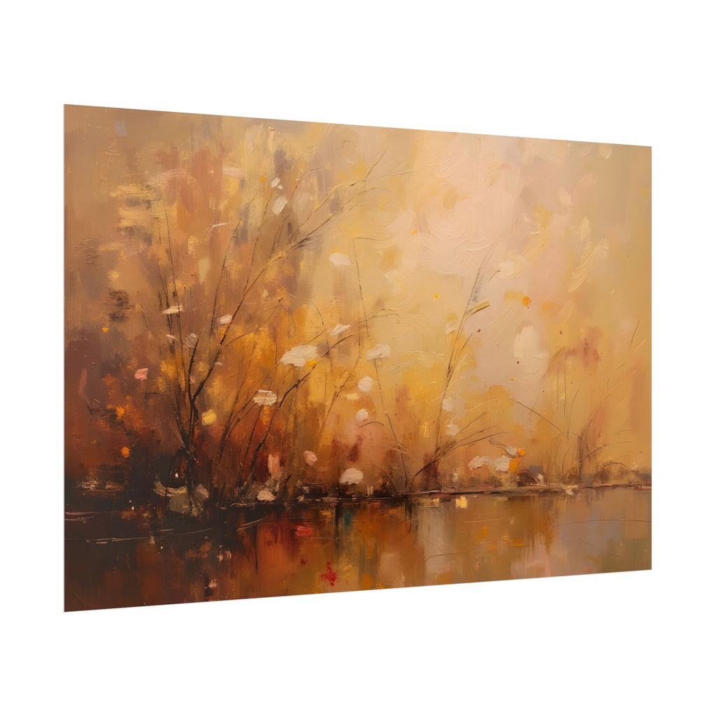 Golden Meadow Abstract Wall Art - Poster