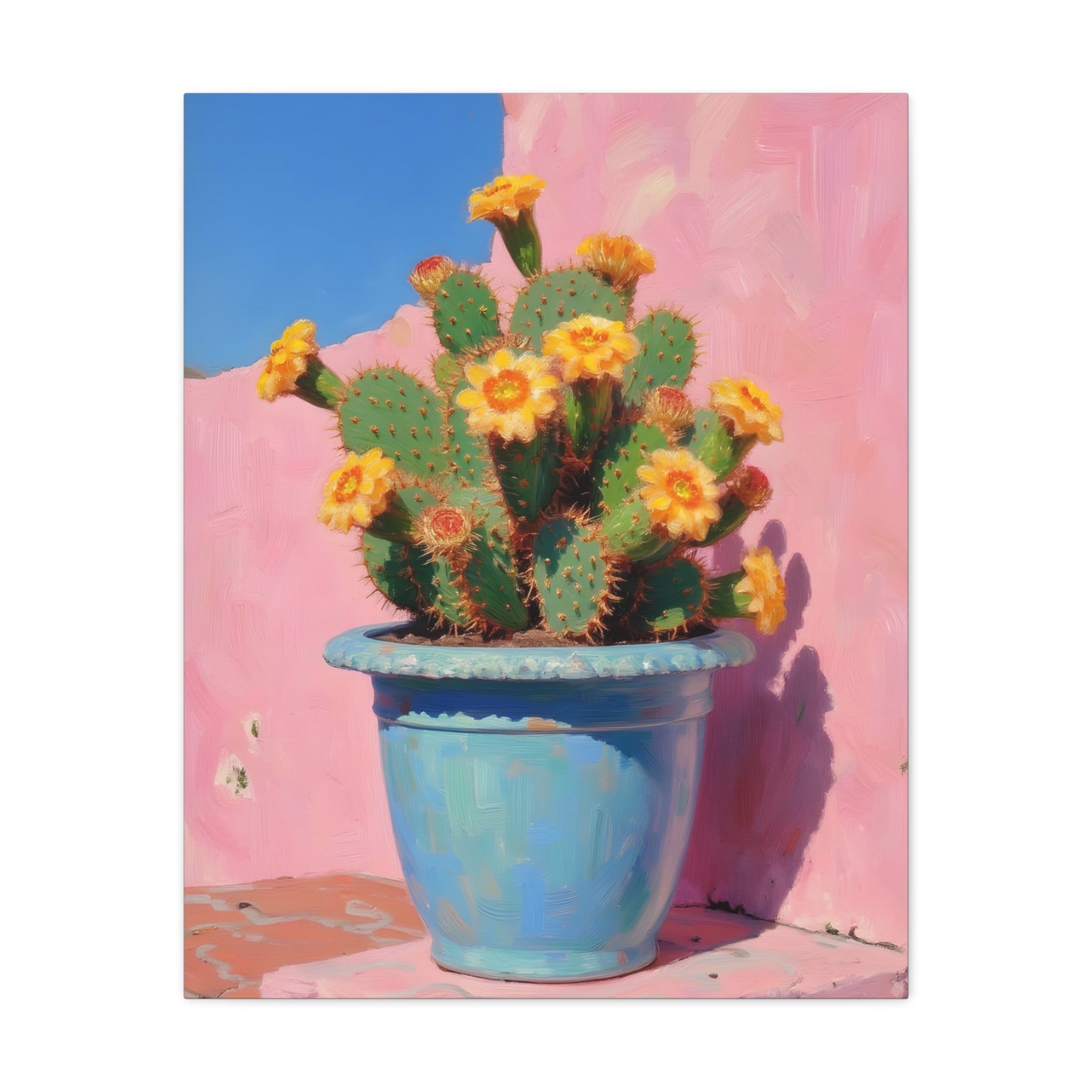 Cactus Pink Wall Art -  Stretched Canvas