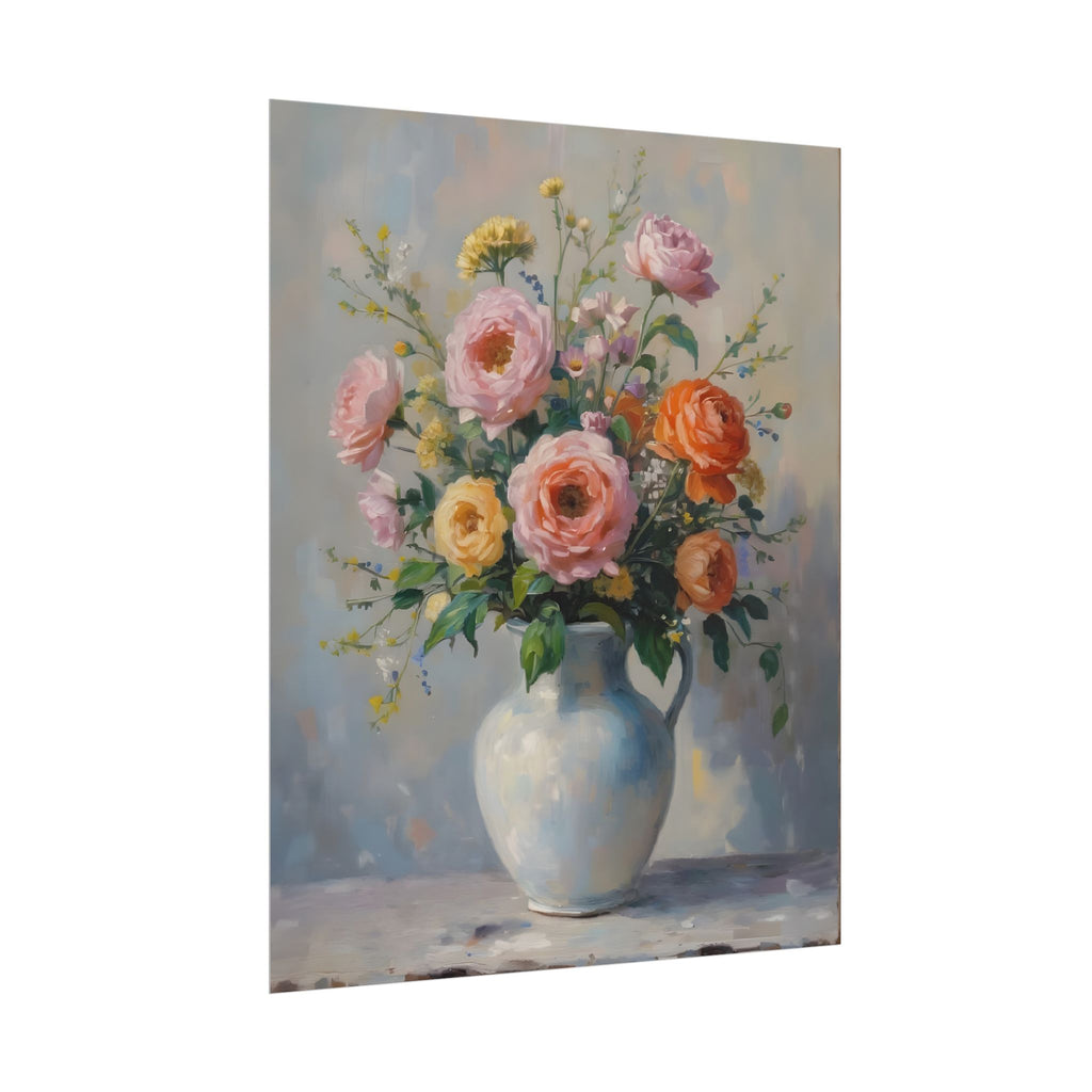 Colourful Roses in Jug Wall Art - Poster