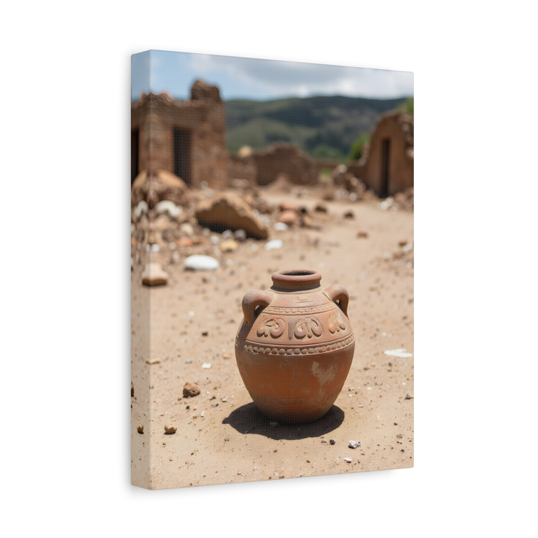 Rustieke Terracotta Pot Foto Canvas