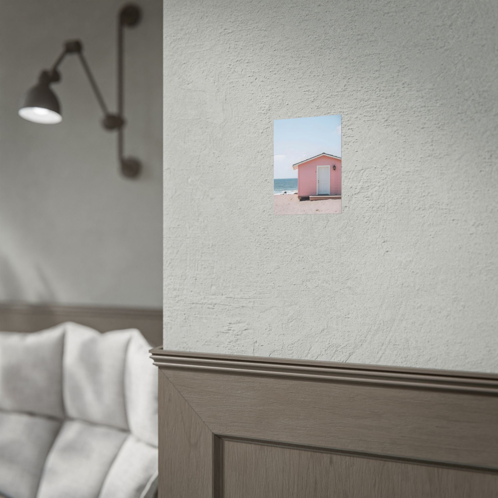 Pink Beach Cottage  Wall Art - Poster