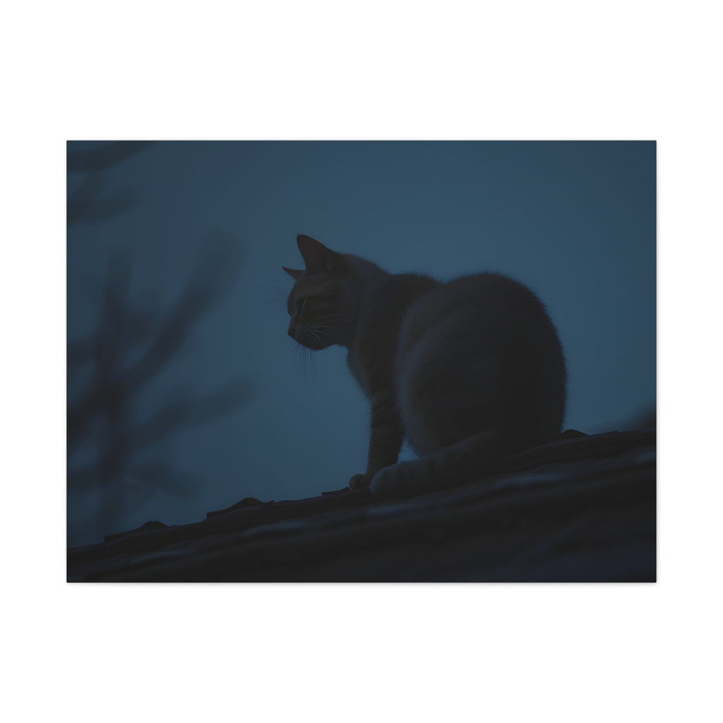 Nightwatch Cat Wall Art - Stretched canvas
