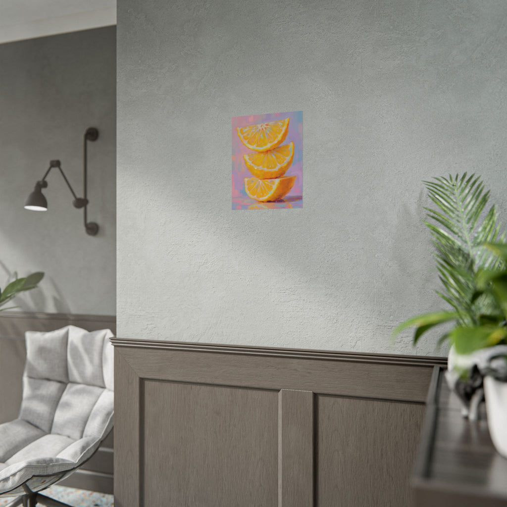 Citrus Slice - Stacked Lemon Wall Art - Stretched Poster
