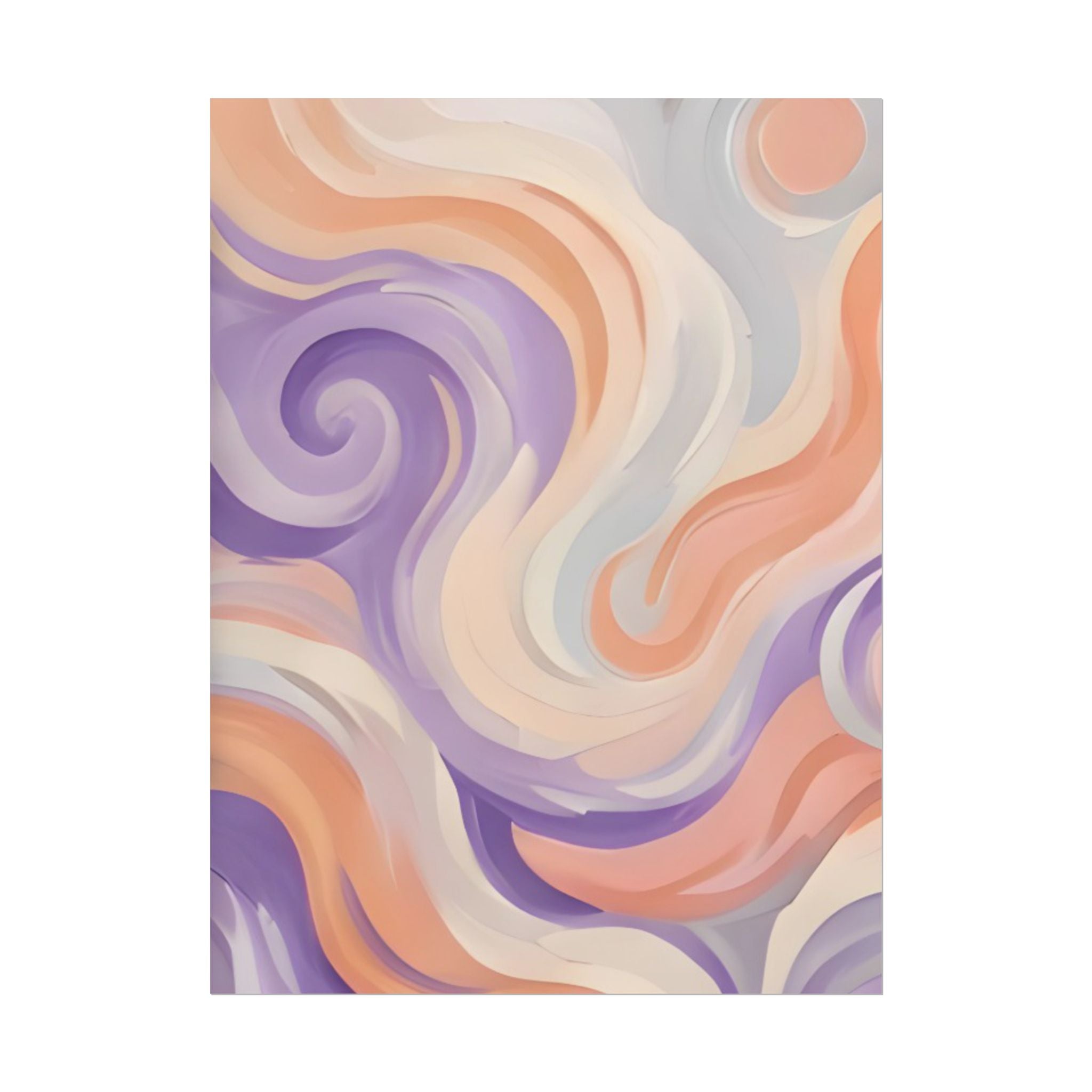 Abstract Swirl Poster - Peach & Lavender Fluid Art Rolled Wall Print