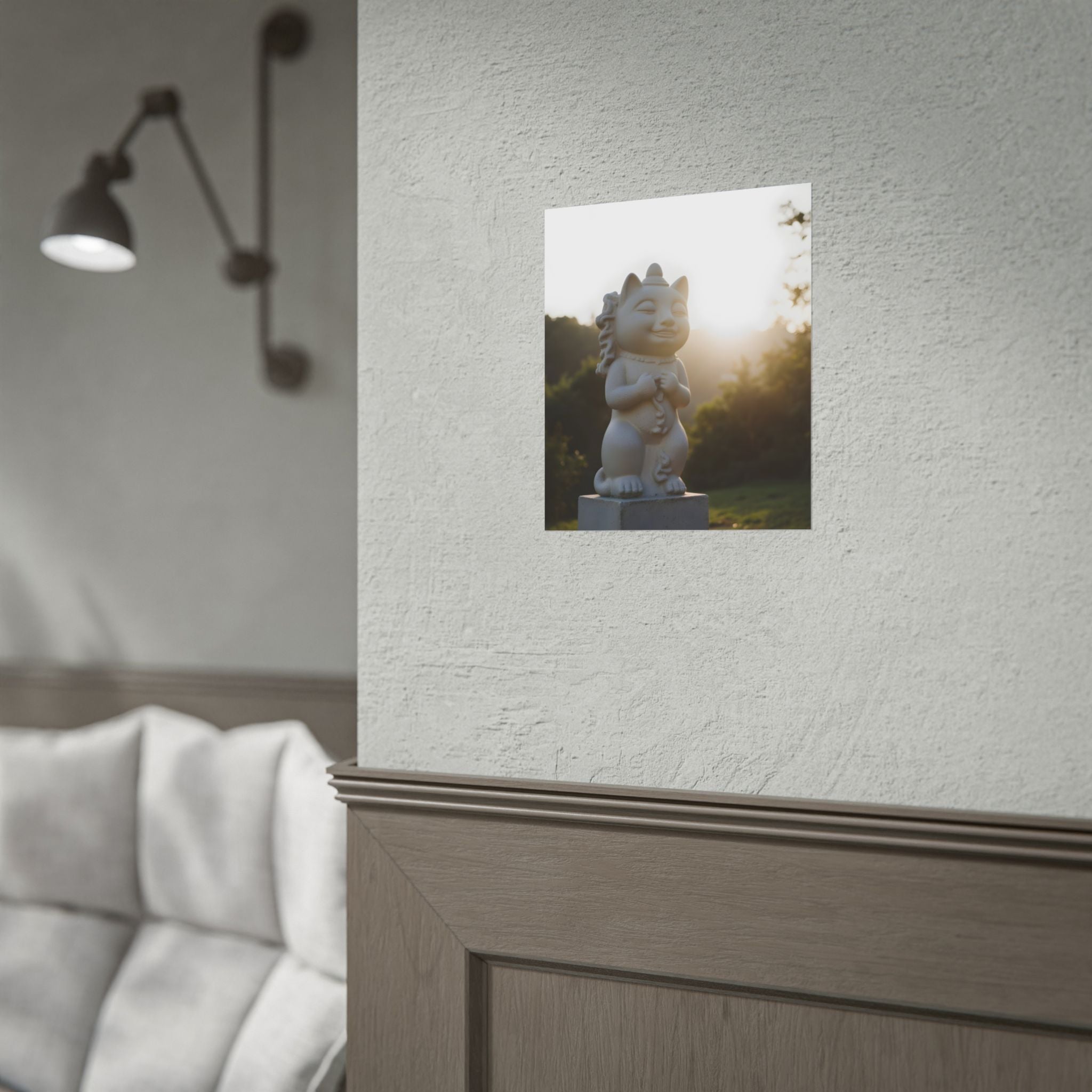 Sunlit Lucky Cat Wall Art - Poster