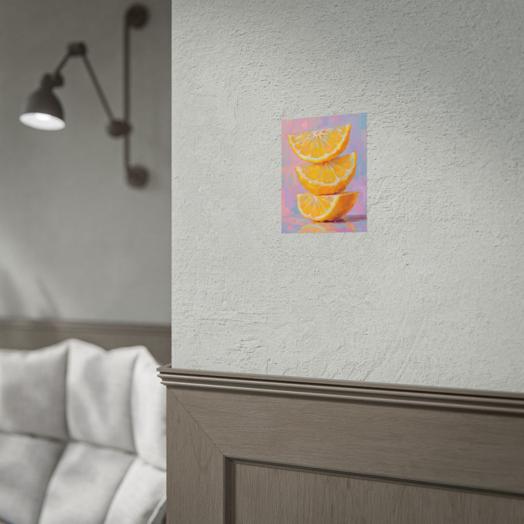 Citrus Slice - Stacked Lemon Wall Art - Stretched Poster