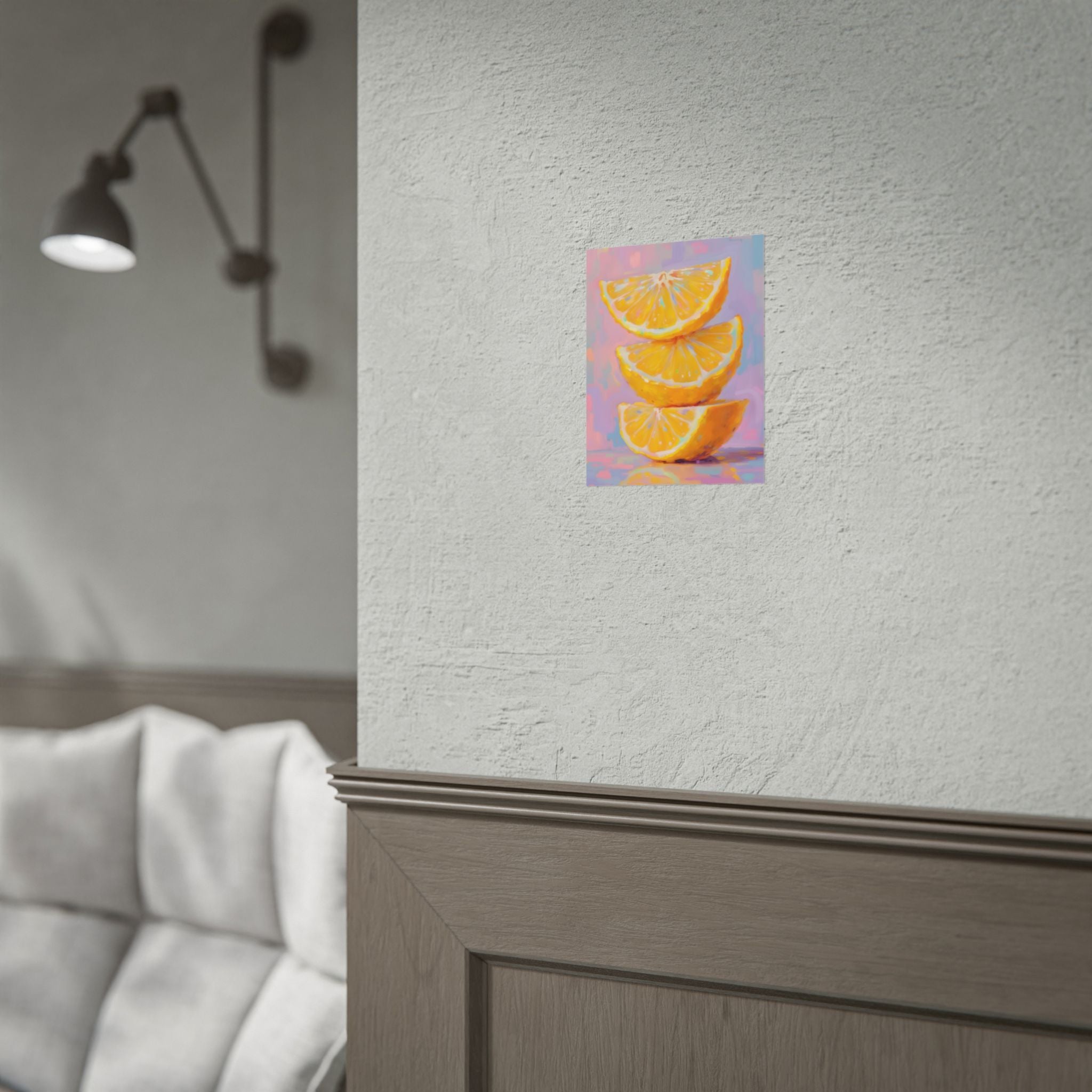 Citrus Slice - Stacked Lemon Wall Art - Stretched Poster
