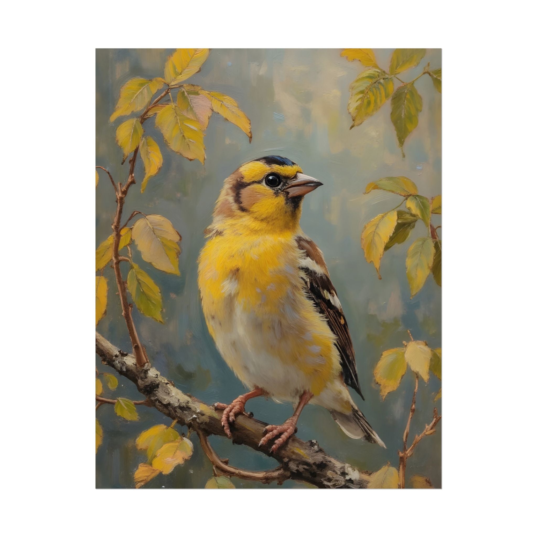 Goldfinch on a branch Wall Art - Poster