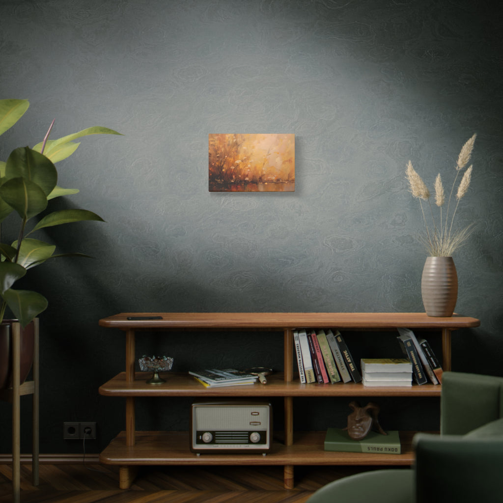 Golden Meadow Abstract Wall Art - Stretched Canvas