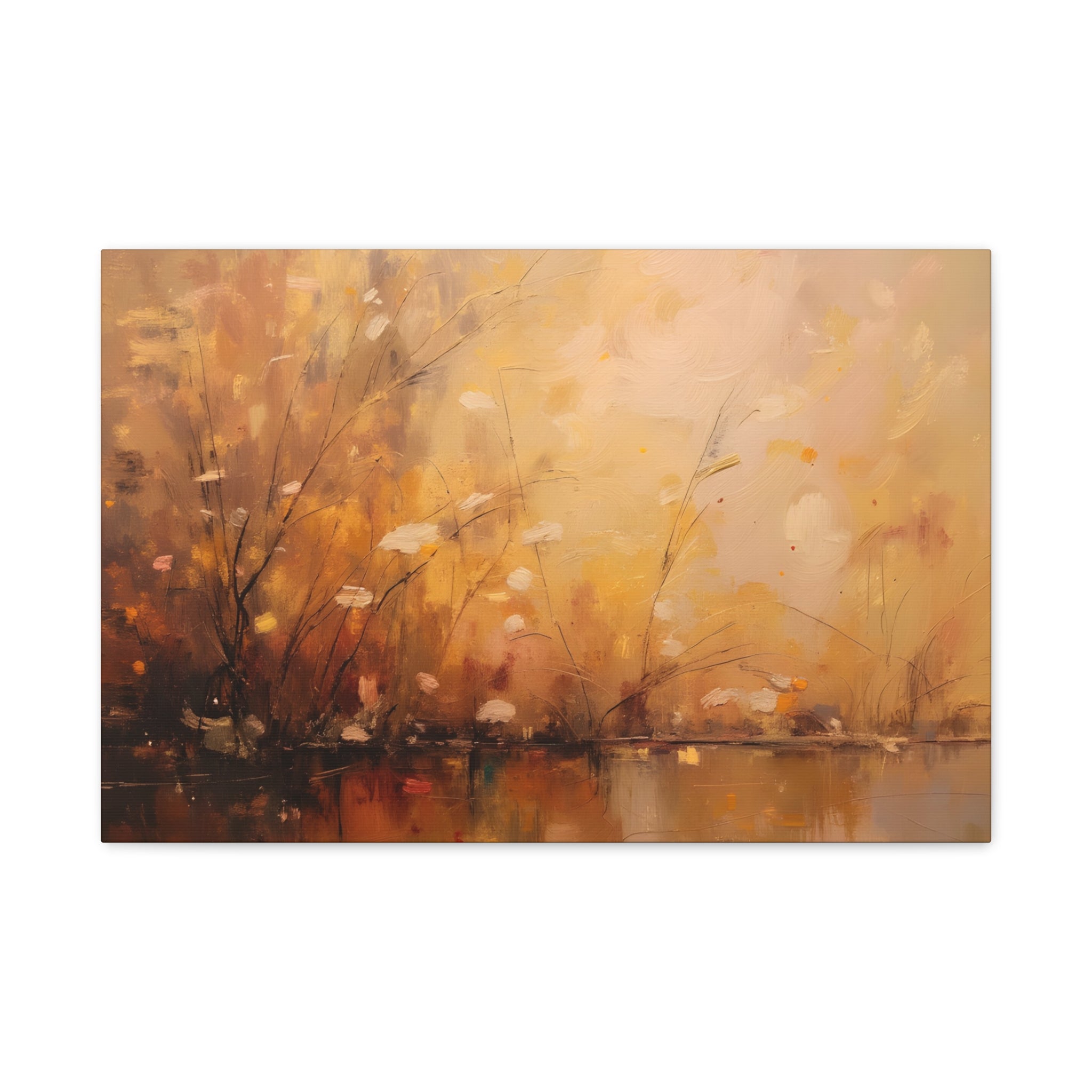 Golden Meadow Abstract Wall Art - Stretched Canvas