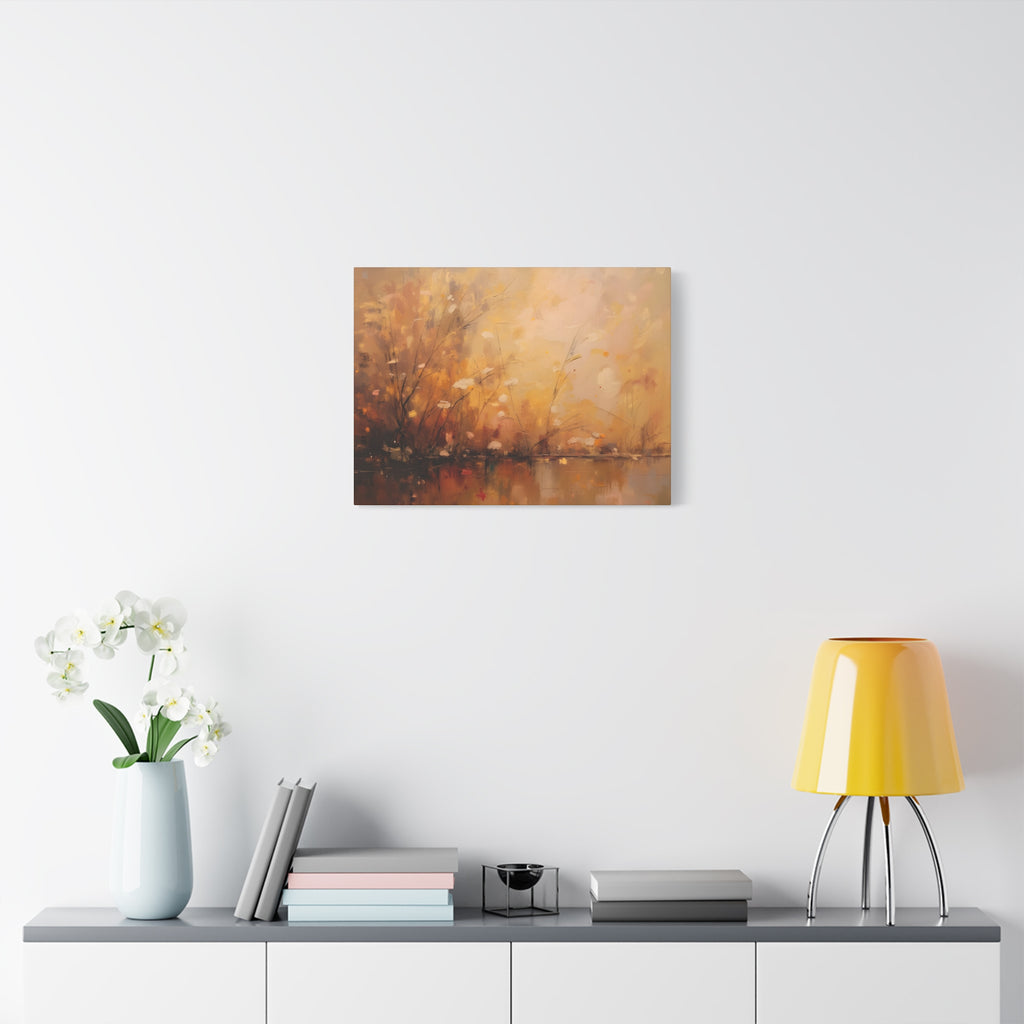 Golden Meadow Abstract Wall Art - Stretched Canvas