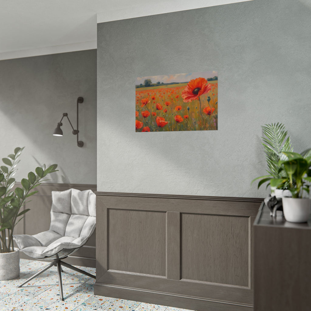 Poppy Field Art Poster - Rolled Floral Wall Print for Home & Office