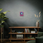 Blue jay on a holly branch Wall Art - Stretched Canvas
