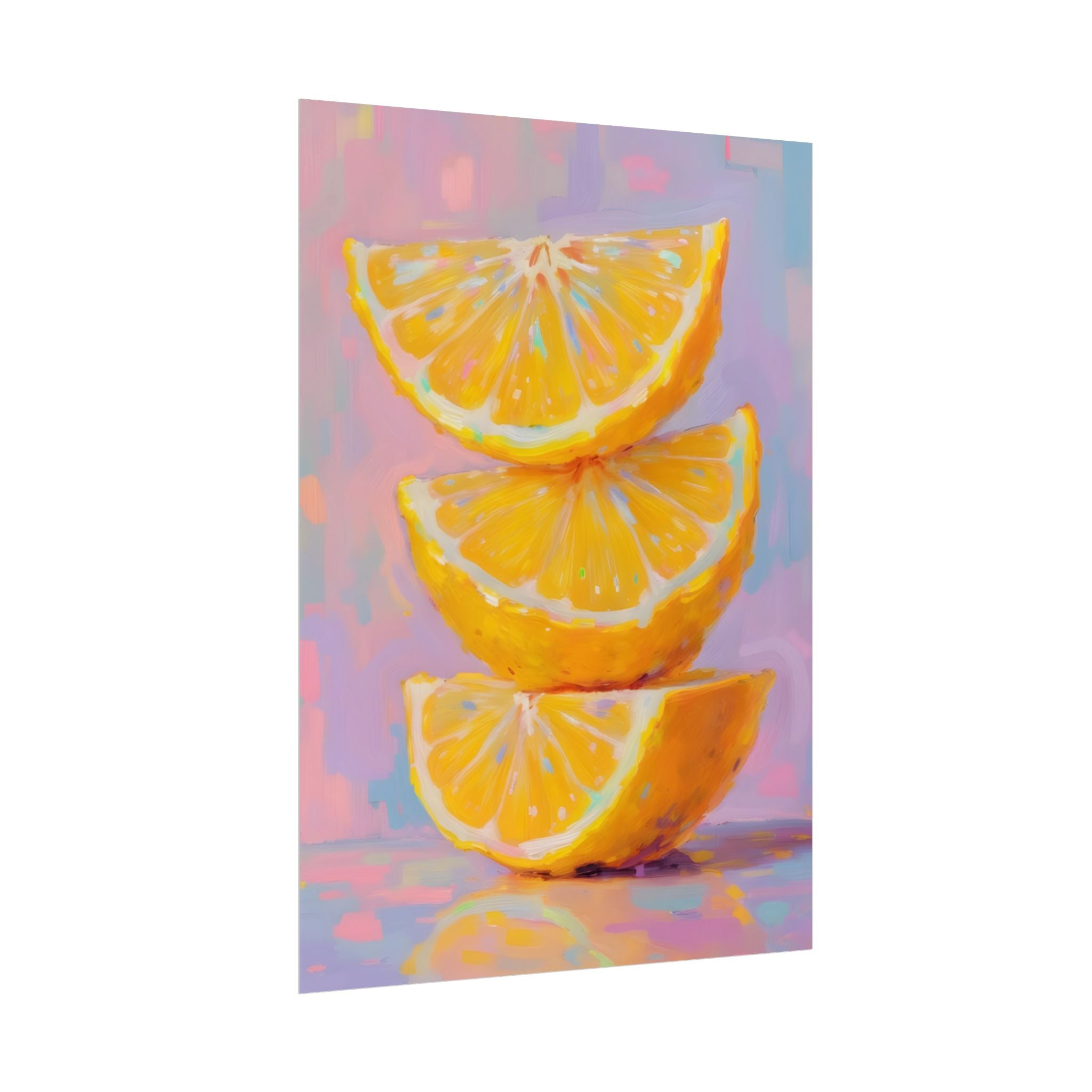 Citrus Slice - Stacked Lemon Wall Art - Stretched Poster