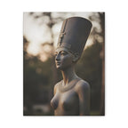 Nefertiti Bronze Statue Wall Art - Egyptian Sculpture Photography - Queen of Egypt - Stretched Canvas