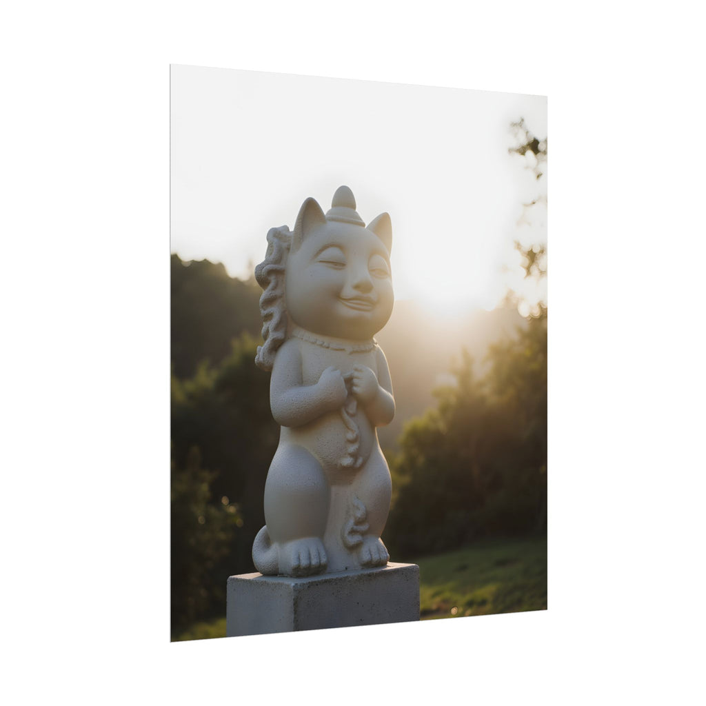 Sunlit Lucky Cat Wall Art - Poster