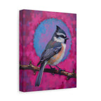 Buntes Meise-Vogel-Leinwandbild – matte Keilrahmenleinwand