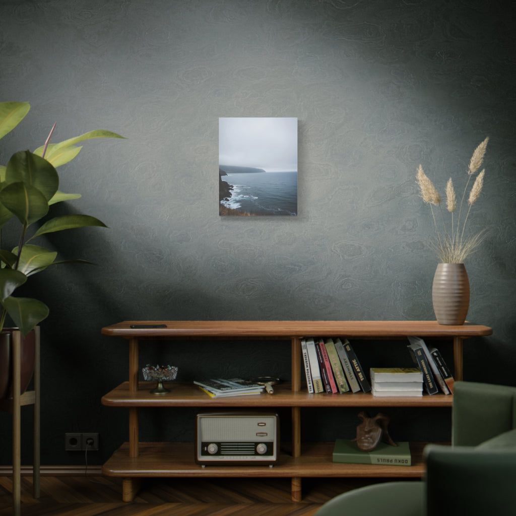 Foggy Coastal Cliff Wall Art  - Stretched Canvas