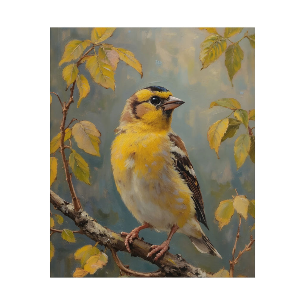 Goldfinch on a branch Wall Art - Poster