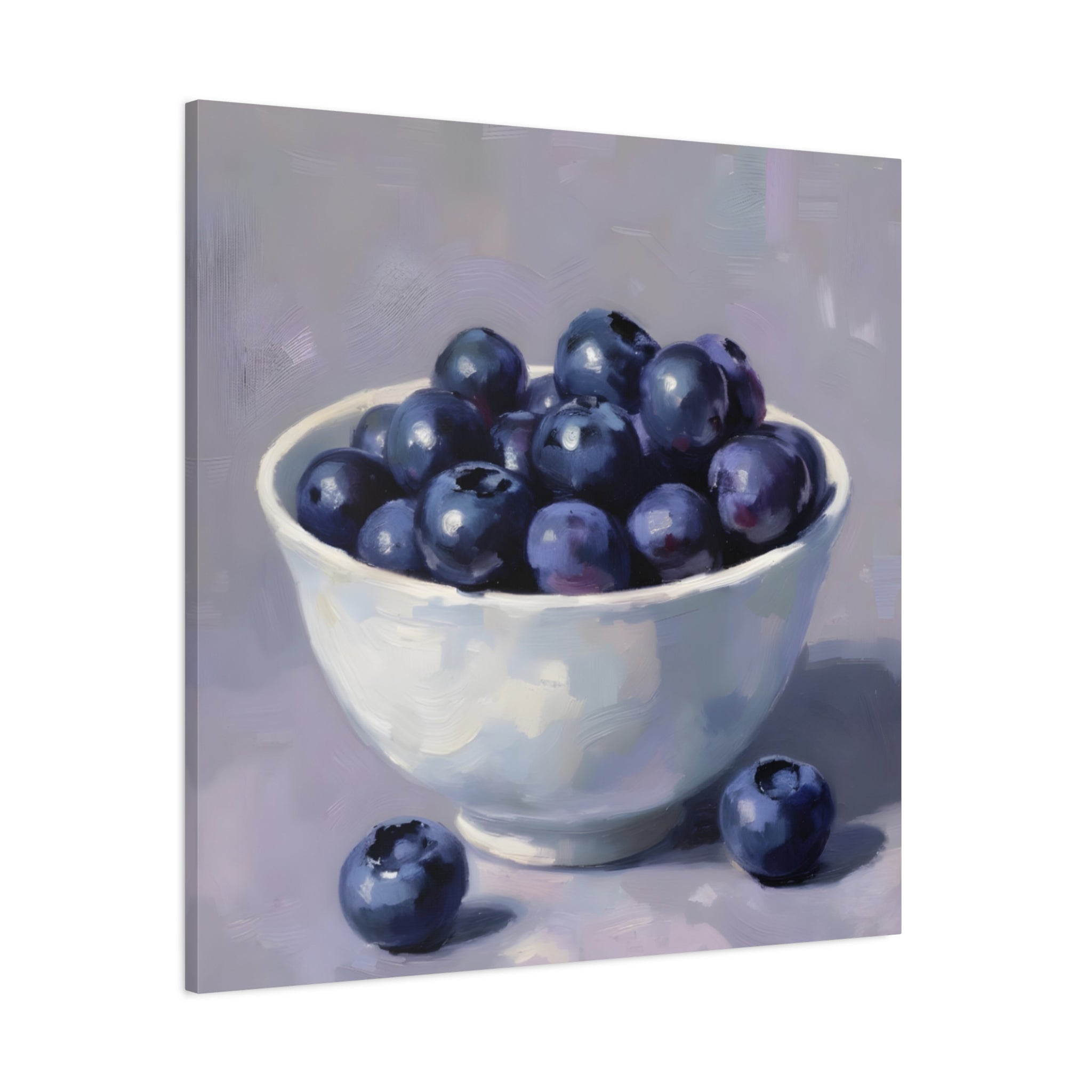 Blueberry Bowl Canvas Print — Still Life Wall Art