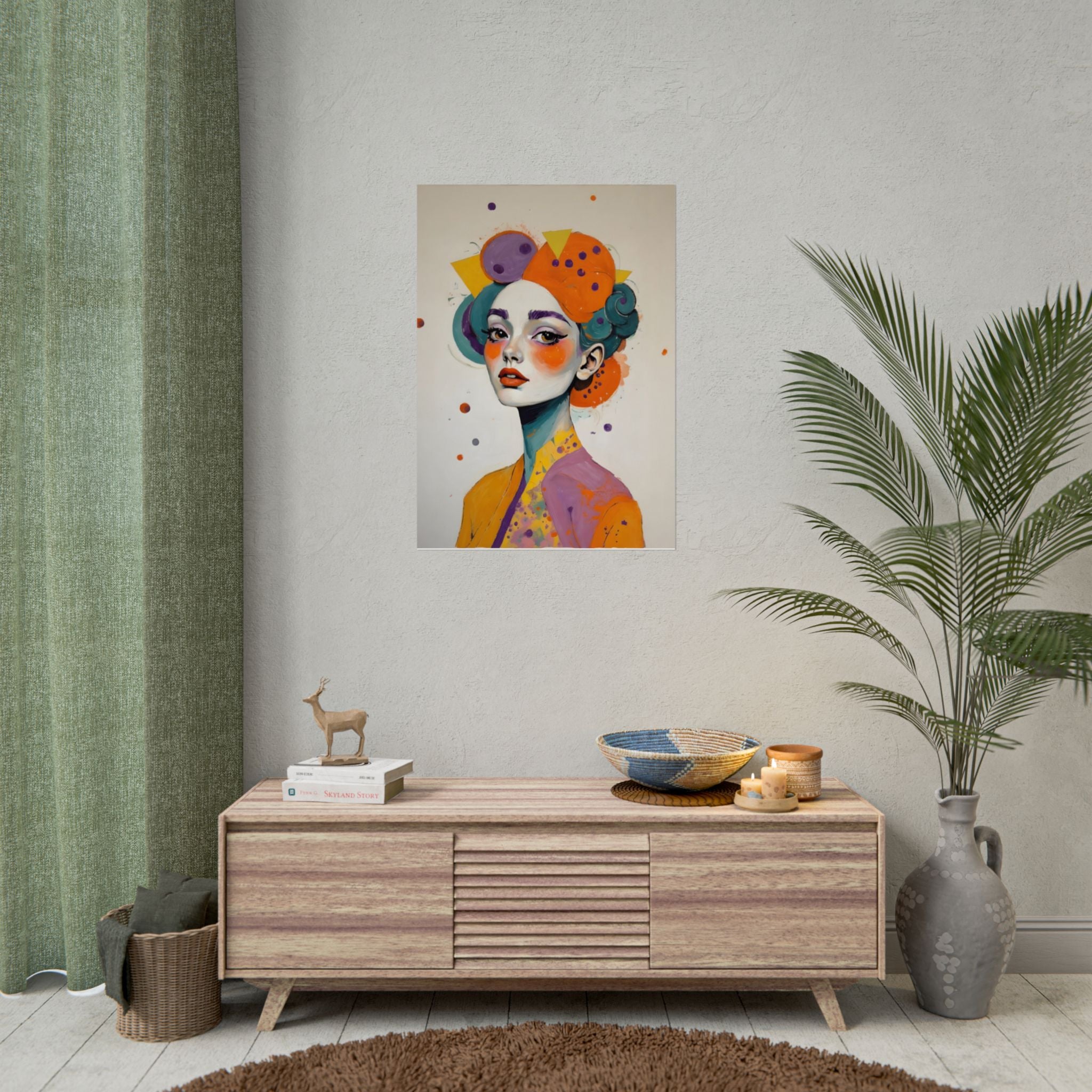 Rolled Poster — Colorful Abstract Portrait Art Print