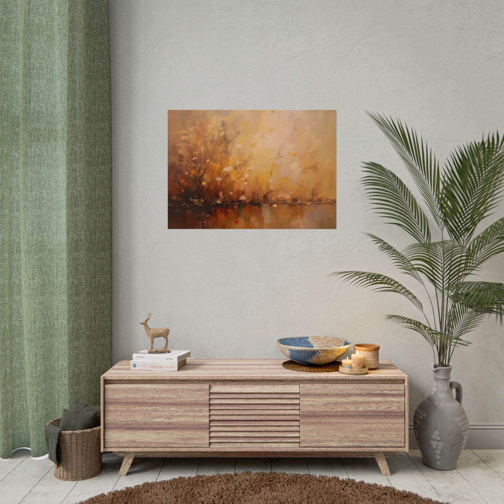 Golden Meadow Abstract Wall Art - Poster