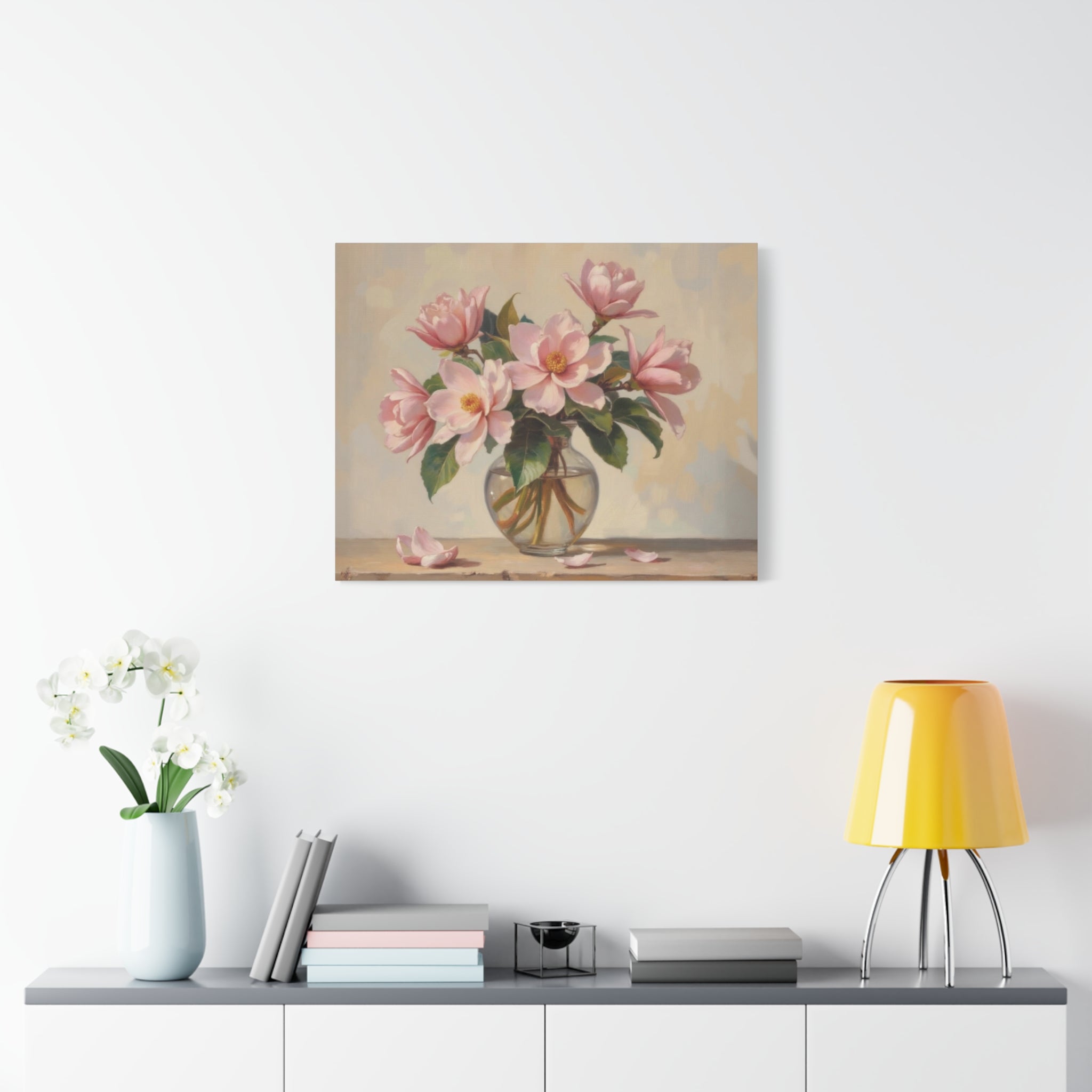 Pink Peonies Bouquet Canvas Wall Art - Stretched Matte Floral Print