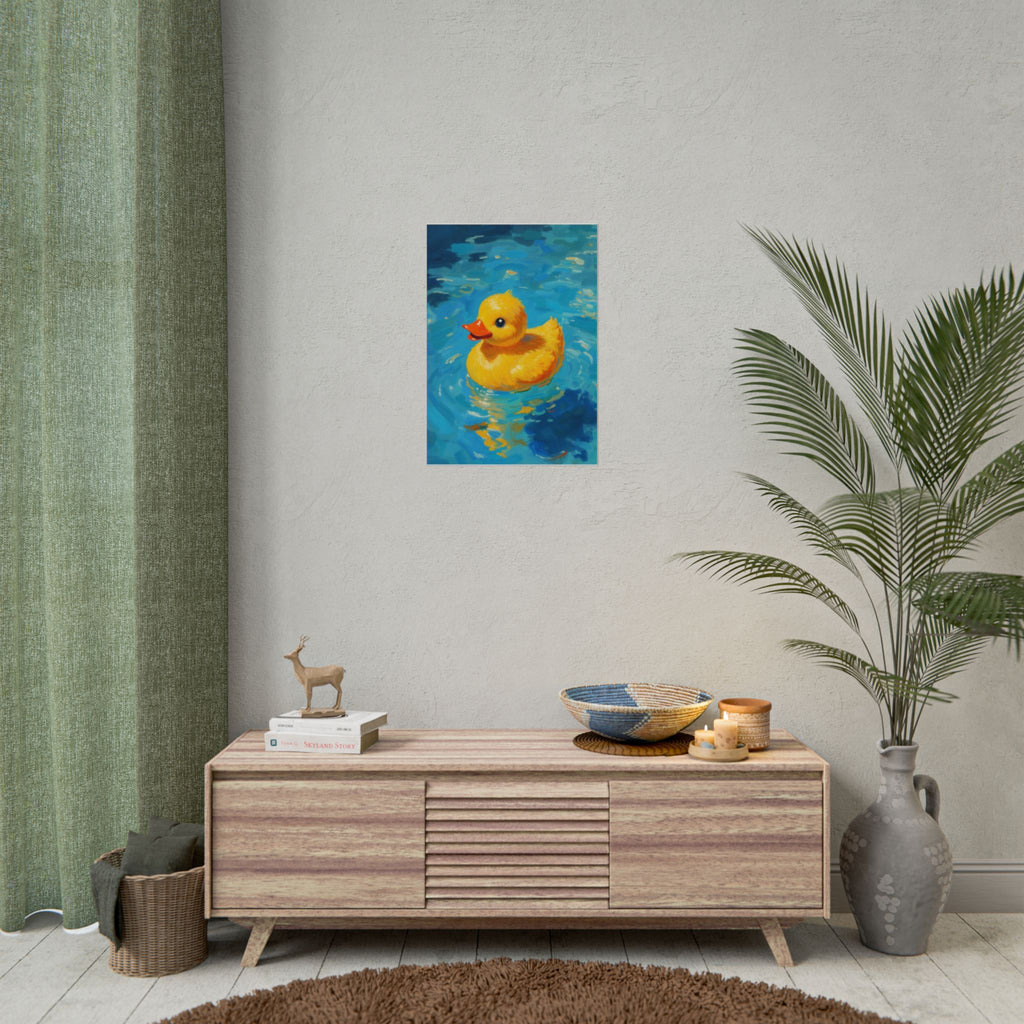 Rubber Duck Poster — Cute Yellow Duckling Wall Art, Nursery & Kids Room Decor