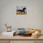 Running Black Stallion Wall Art - Horse Painting - Poster