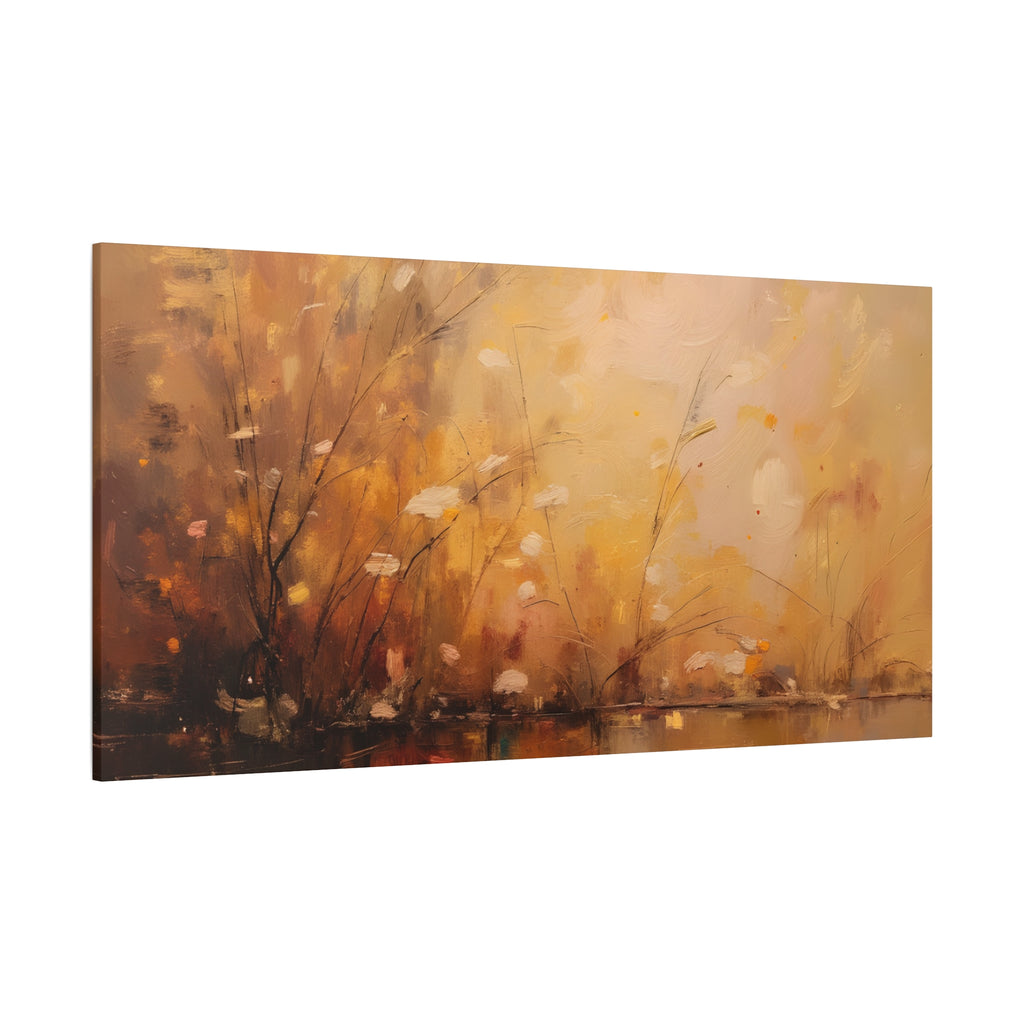 Golden Meadow Abstract Wall Art - Stretched Canvas