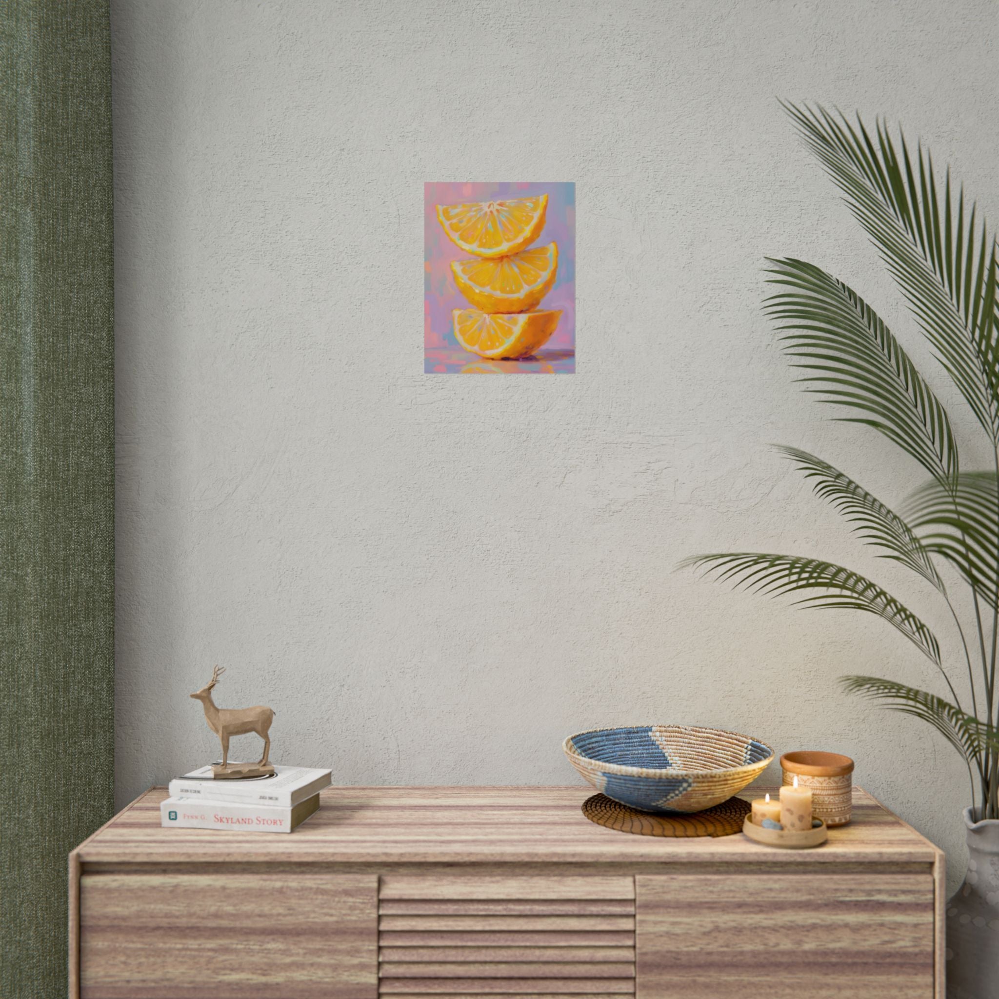 Citrus Slice - Stacked Lemon Wall Art - Stretched Poster