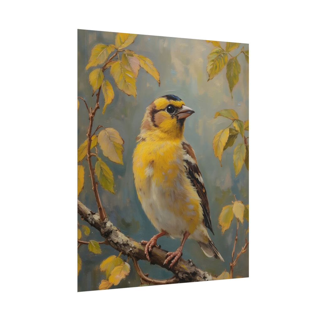 Goldfinch on a branch Wall Art - Poster