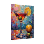 Colorful martini glass with lemon and olive Wall Art - Poster