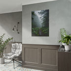Misty Forest Path  Stretched Wall Art - Poster