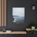 Foggy Coastal Cliff Wall Art  - Stretched Canvas