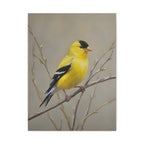 Putter Muurkunst Canvas — Gele Zangvogel Schilderij op Tak, Mat Gespannen Canvas