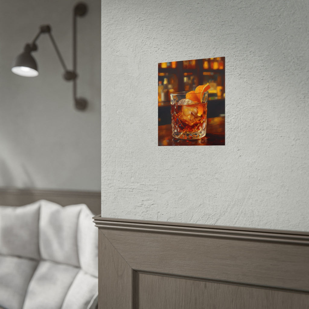 Whisky on Ice Wall Art -  Bar & Home Decor - Poster