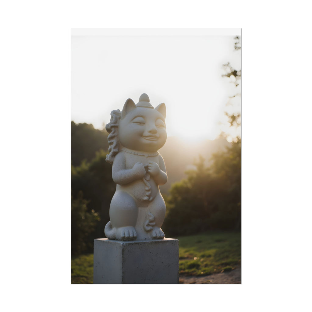 Sunlit Lucky Cat Wall Art - Poster