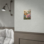 Butterfly on Pink Rose Wall Art - Poster