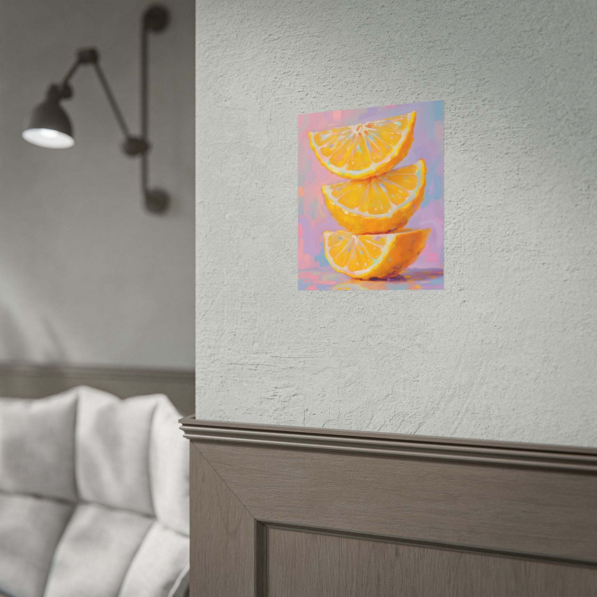 Citrus Slice - Stacked Lemon Wall Art - Stretched Poster