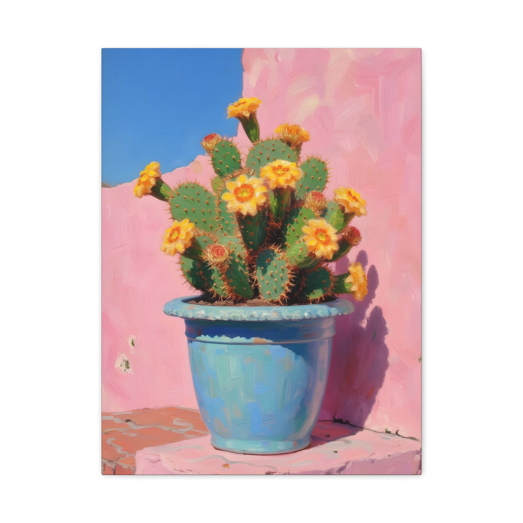 Cactus Pink Wall Art -  Stretched Canvas