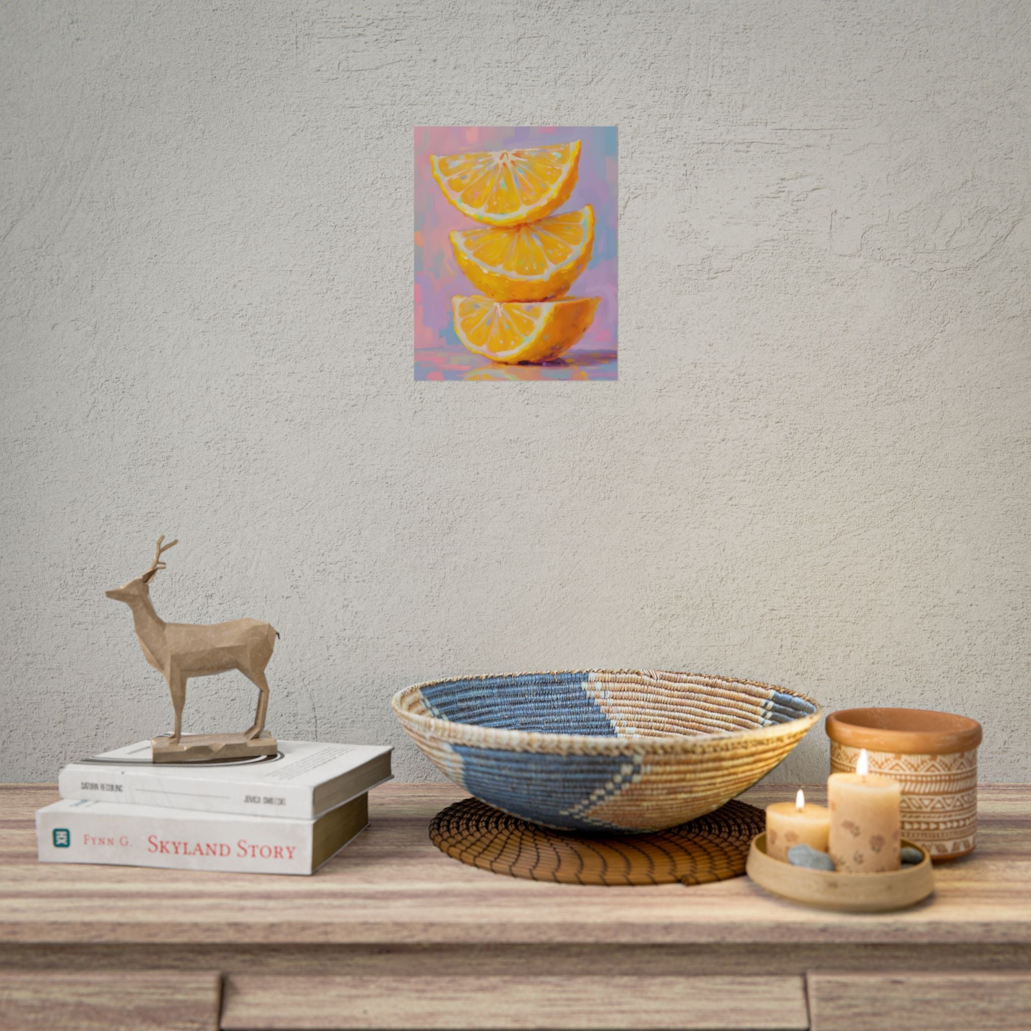 Citrus Slice - Stacked Lemon Wall Art - Stretched Poster