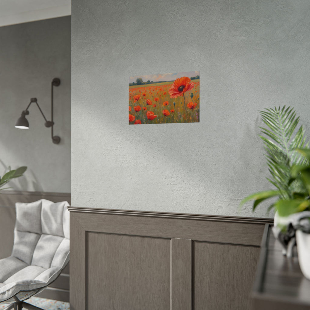 Poppy Field Art Poster - Rolled Floral Wall Print for Home & Office